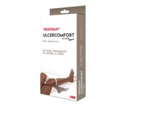 Meia Ulcercomf Ad 3/4 30-45mmhg 
Bege/Branca XG Curta
